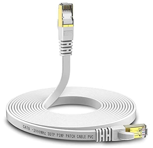 FEDUS Cat7 Ethernet Cable 1M, Pure Copper Flat RJ45 LAN Cable Cable 10 Gigabit 600MHZ Patch Network Cable Internet Cable RJ45 Wire Cord to Computer for Gaming, Modem, Router, LAN ADSL