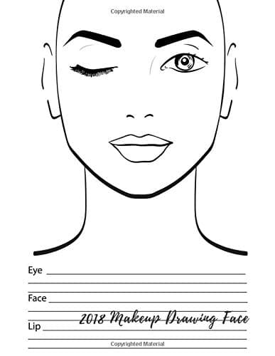2018 Makeup Drawing Face: Eye Make Up Chart Large Notebook