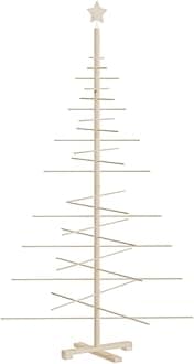 vidaXL Wooden Christmas Tree, Assemble Christmas Tree for Decoration, Christmas Decoration for Indoor Outdoor Party, Solid Wood Pine