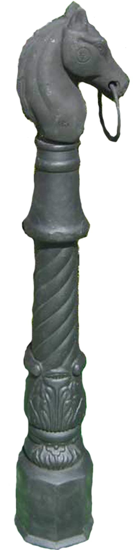 Horse-Head Hitching Post Cast Iron W/Ring 42" high