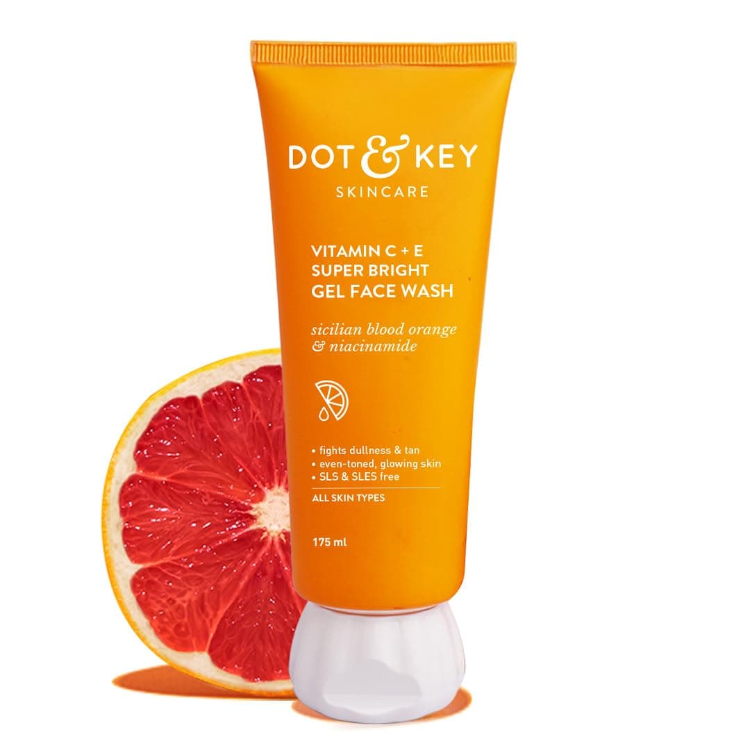 DOT & KEY Vitamin C + E Super Bright Gel Face Wash For Glowing And Brightening Skin | All Skin Types| With Triple Vitamin C| Face Wash For Women & Men|175 Ml