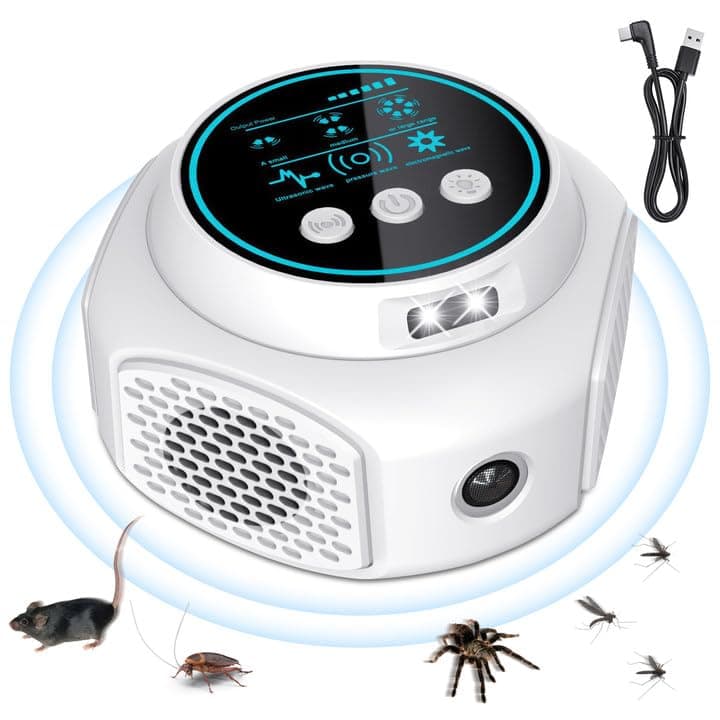 LAOSEP Ultrasonic Rat Control / Rat Control / Cockroach Control / Pest Control / Pest Control, Powerful Electromagnetic Wave, Anomalous Frequency, Effective Range: 300 square meters, 360° Repellent,