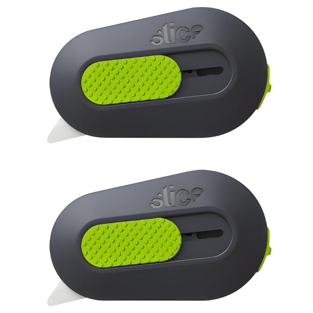 Auto-Retractable Mini Box Cutter | Safe Ceramic Box Cutter Lasting 11x Longer than Metal | Keychain Box Opener| 2 Pack