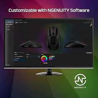 HyperX 4P5E3AA Pulsefire Haste – Gaming Mouse – Ultra-Lightweight, 59g, Honeycomb Shell, Hex Design, HyperFlex Cable, Up to 16000 DPI, 6 Programmable Buttons, Black/Red