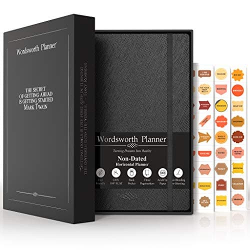 Wordsworth 2020 Planner (Non-Dated) Organizer Business Academic Journal-Weekly Monthly - Dark Black