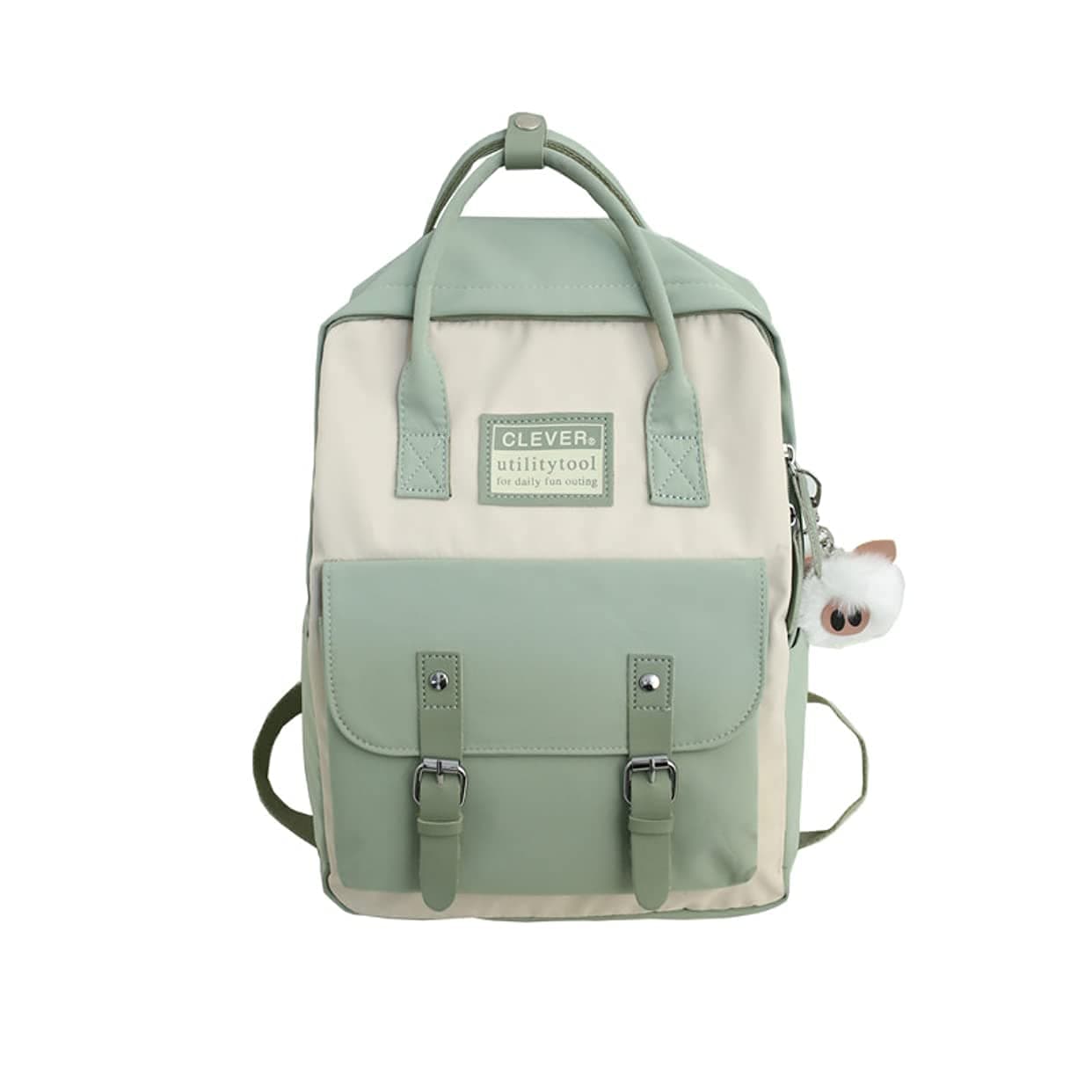 Aesthetic Backpack Cute Kawaii Backpack for School Backpack Cute Aesthetic (Light Green)