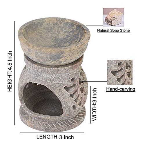 Nirvana Class Handmade Stone Essential Oil Burner Aroma Diffusers Home Decor (Leaf)