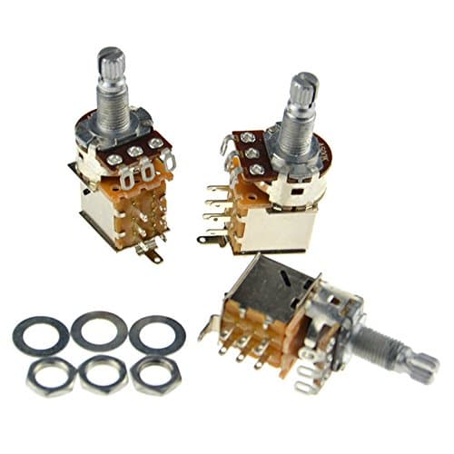 Guitar Bass Push Pull Pot A500K Push Pull Potentiometer Volume Tone Short Split Shaft Switch Pots Pack of 3