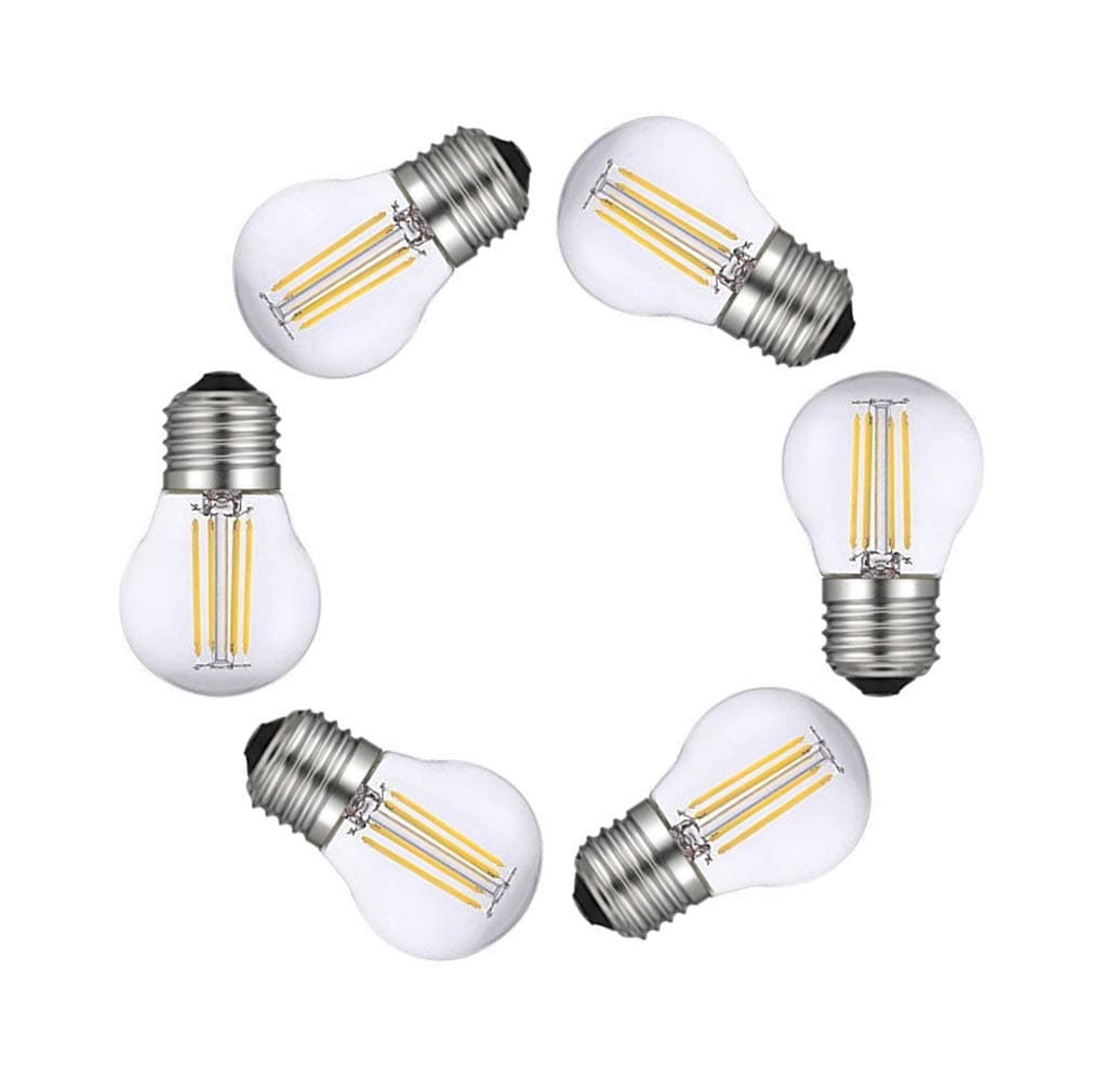 MENTA 6-Pack E27 LED Golf Ball Bulb 4W, 40W Equivalent, G45, 6500K(Cool White), Non-Dimmable, LED Light Bulb, Energy Saving Light Bulbs [Energy Class A++]