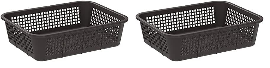 Cosmoplast Small Fruit Tray Storage Basket, Dark Brown (Pack of 2)