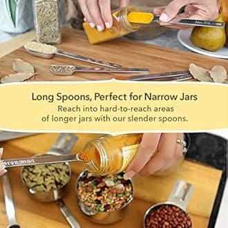 Simply Gourmet Stainless Steel Measuring Cups and Spoons Set (12-Piece). CYBER MONDAY SALE! Lifetime Design!