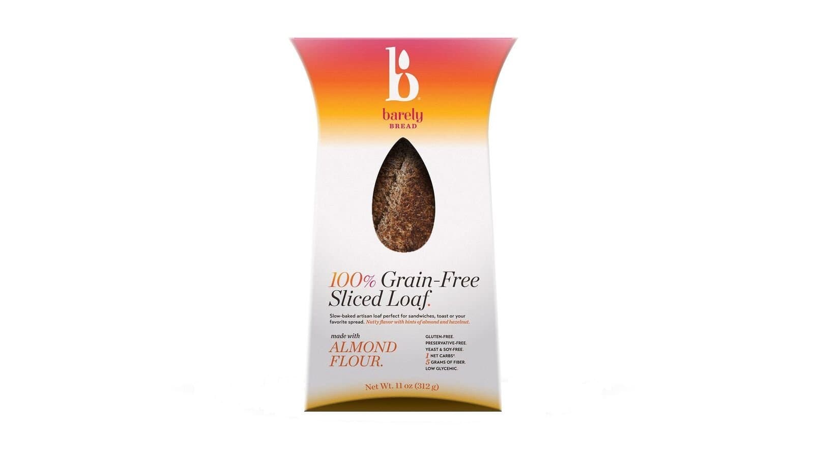 Barely Bread 100 Percent Grain Free Sliced Bread Loaf, 11 Ounce (Pack of 06)