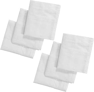 Kuber Industries Cotton Casual Style Hanky For Men|Premium Handkerchief For Men|Neat Stiched With Solid Color " 41X 41 Cm"|Pack Of 6 (White)