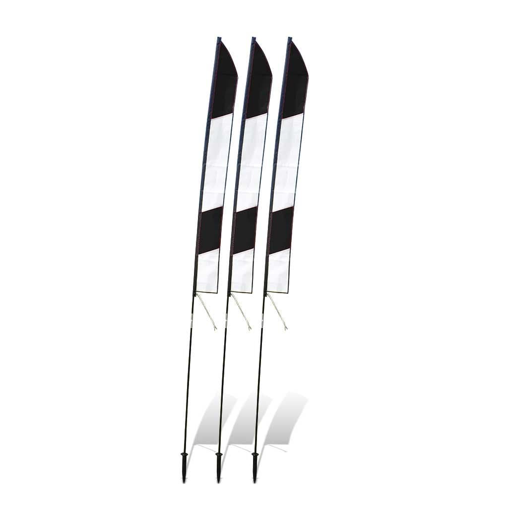 6 Ft Slalom Race Gate for Drone Racing (Set of 3) - Black and White