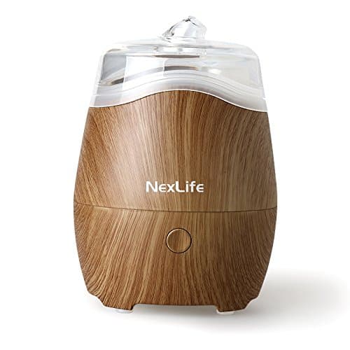 NexLife Aromatherapy Essential Oils Diffuser Wood Grain Ultrasonic Cool Mist Humidifier with spray nozzle rotation, 3 Color LED Lights, Waterless Auto Shut-off, Apple Type for SPA Bedroom Living room