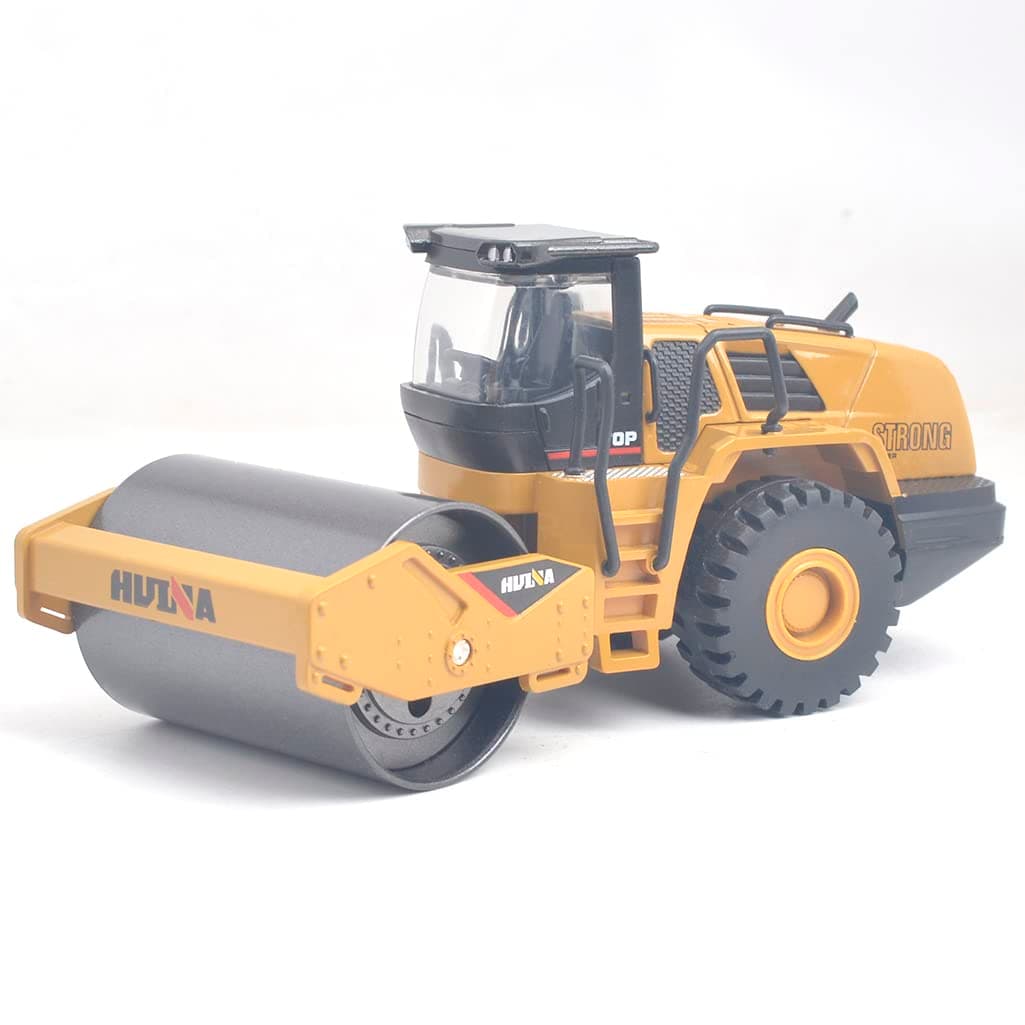 Ailejia 1/50 Scale Diecast Road Roller Toy Models Construction Vehicle Model Grader Engineering Road Planer Vehicle Toys for Kids (Road Roller)