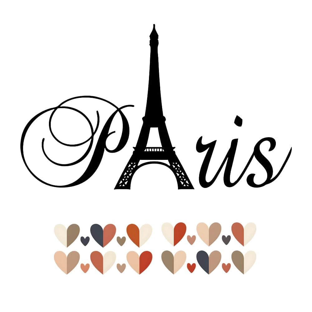 Lchen Paris Eiffel Tower Removable PVC Wall Sticker Home Kids Room Decor Art Decal(12.6"x19.7")