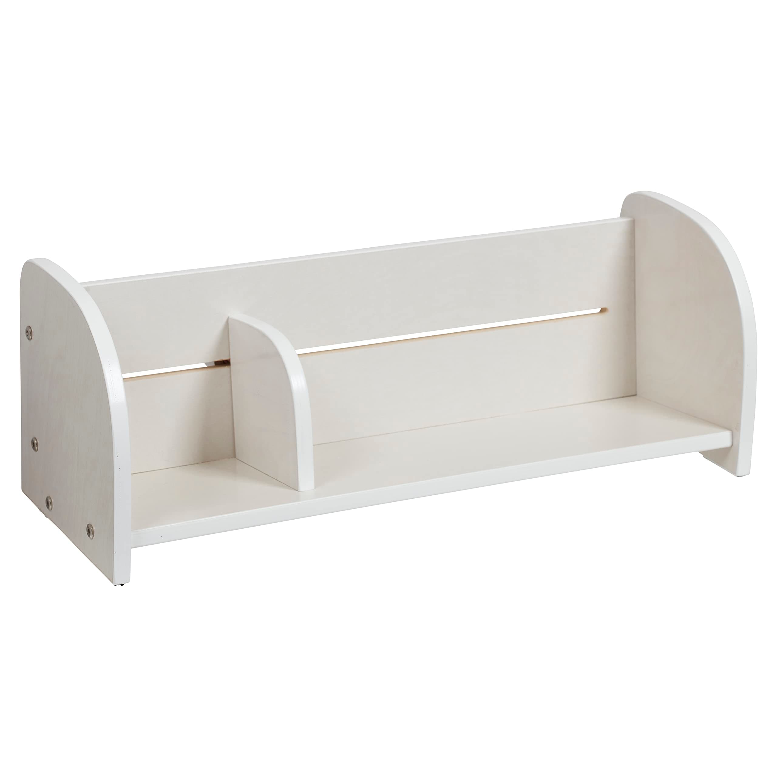 Tabletop Book Display, Adjustable, Library Storage, White Wash