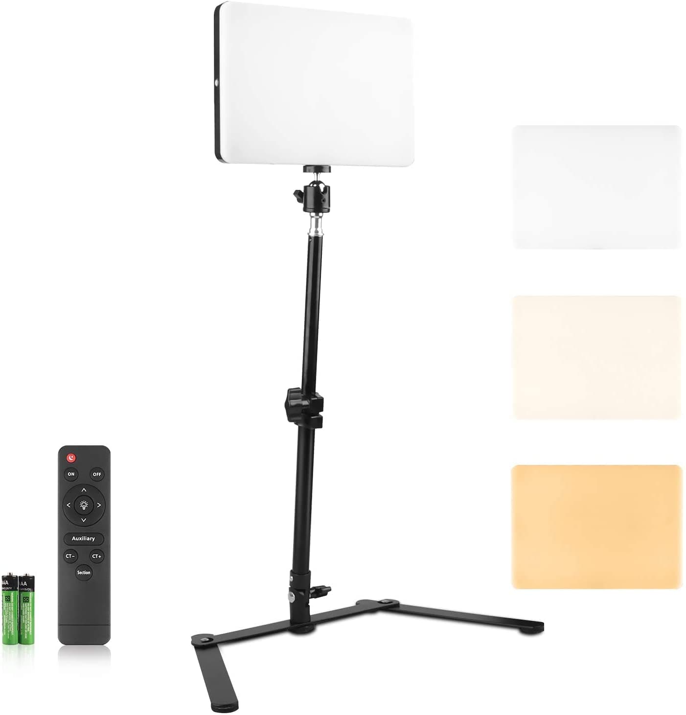 Zuzu Photography LED Lighting Panel Light Remote Control for Live Stream Video with 6.5 ft Tripod Stand.