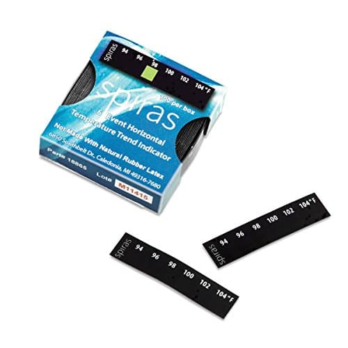 Spiras Horizontal Forehead Thermometer Temperature Indicators 94–104°F