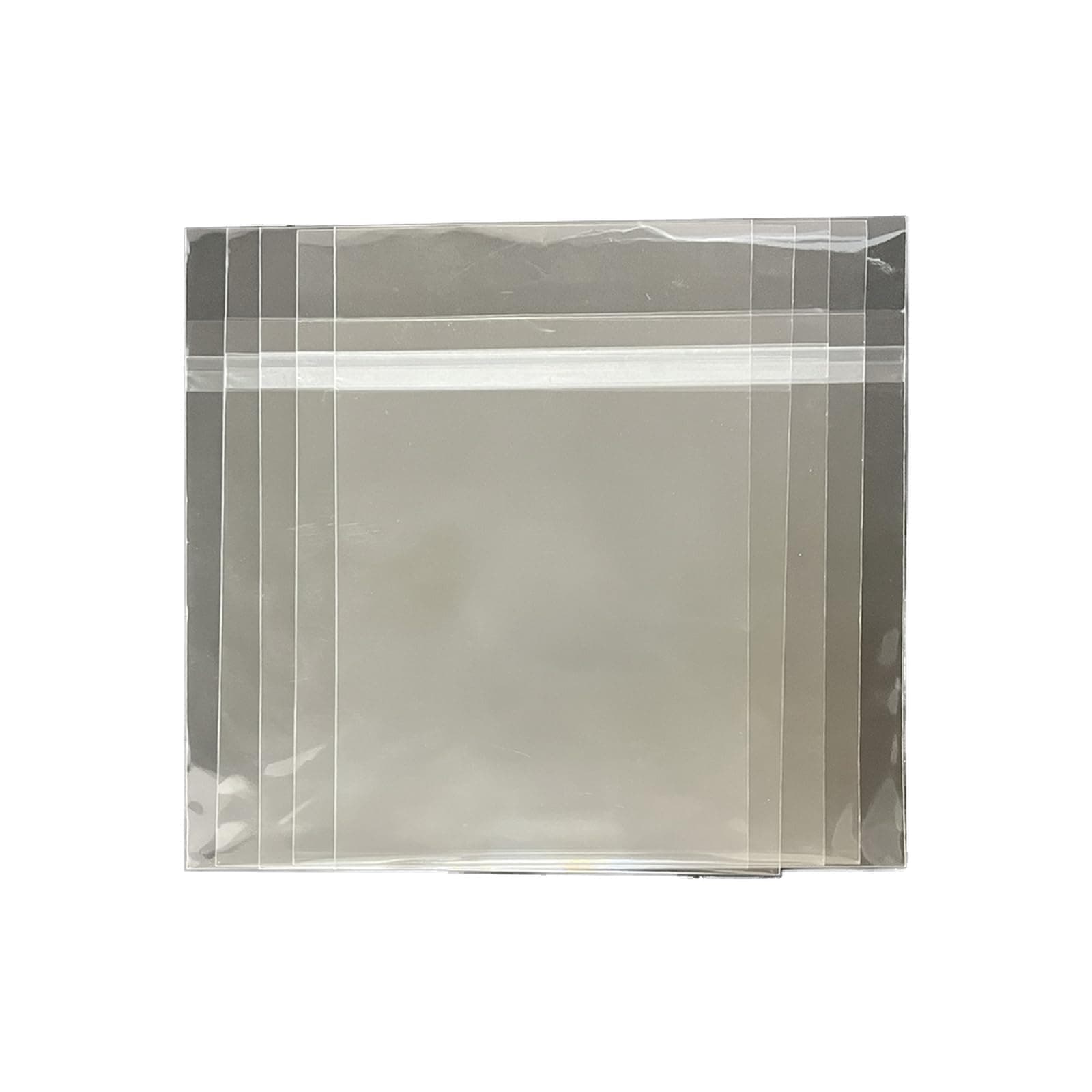 12" Resealable Record Outer Sleeves, 3 mils Thick Clear Professional Vinyl Record Storage Protector, Vinyl Record Outer Sleeves for Single & Double LP Album Covers-12-3/5"x12-3/5"+1-3/5" Flap(50pcs)