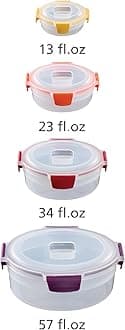 Joseph Joseph Nest Lock 8-piece Plastic BPA Free Round Food Storage Container Set with Lockable Airtight Leakproof Lids - Multicolor