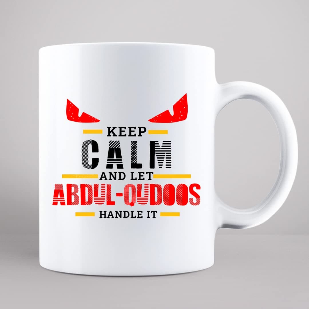 DEDDIMAAG Keep Calm Abdul-Qudoos Printed Personalized Coffee Mug, 350 ml (MUGB6480)