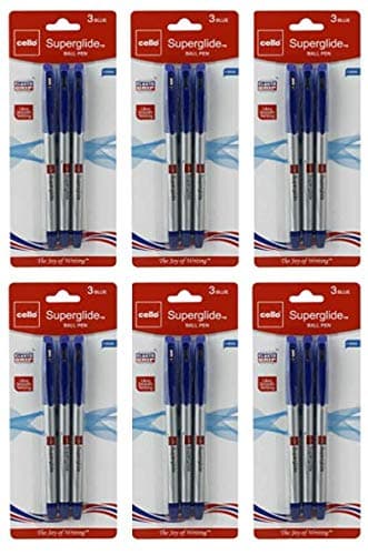 Cello Superglide Pen blue Pack of (6)