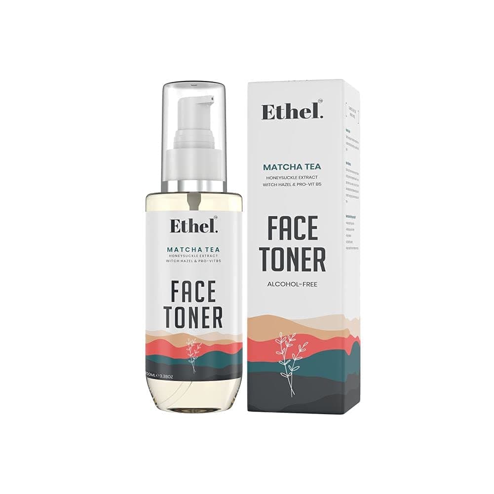 Ethel. Matcha Face Toner with Honeysuckle Extract, Witch Hazel & Pro-Vit B5 for Even Tone & Refined Pores (100 ml). SLS, Paraben and Alcohol Free.