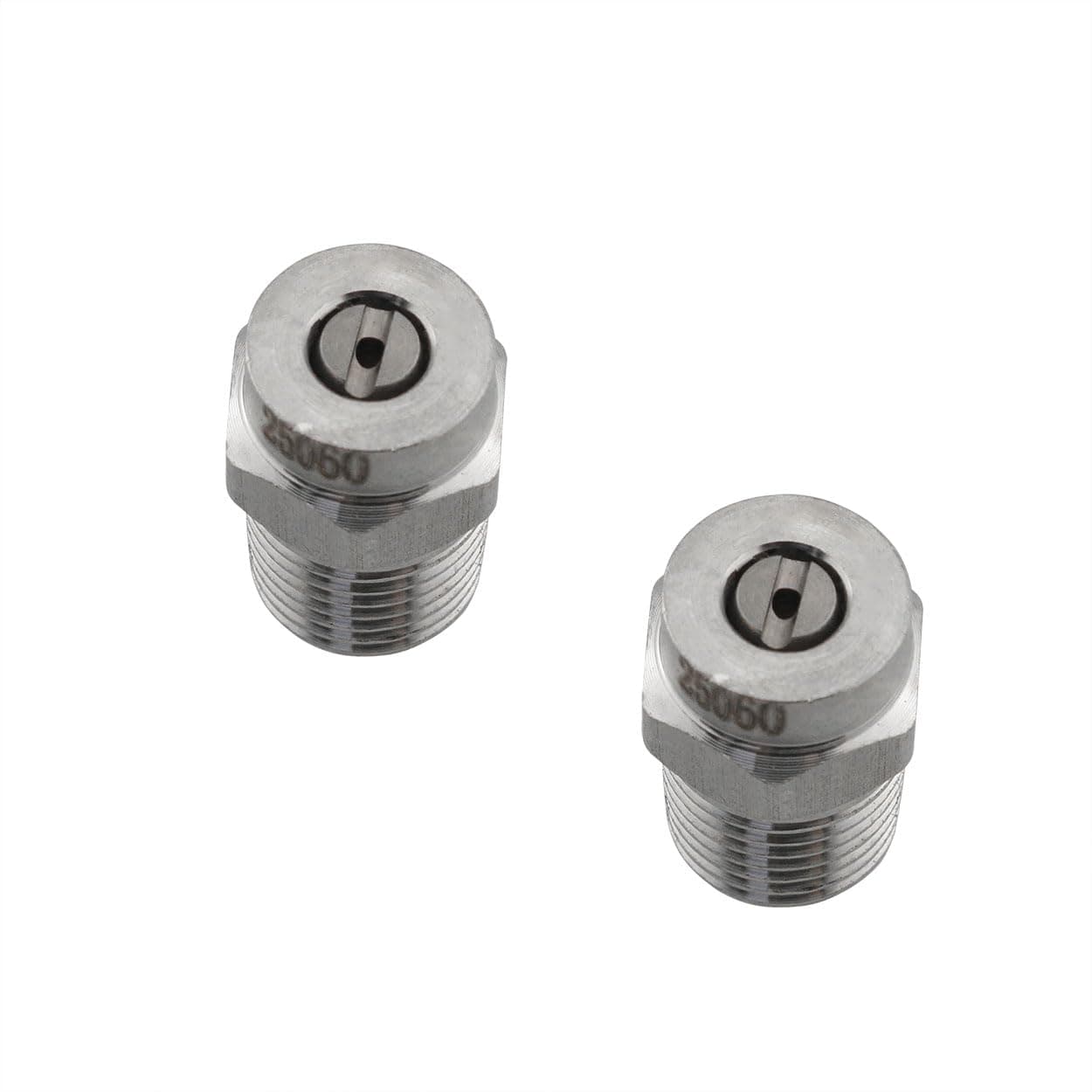 2PCS Silver 25 Degree Surface Cleaner Tips Orifice 1.5 1/4 Inch NPT Male Fitting Pressure Washer Water Broom Universal Replacement Nozzle for Water Gun, Water Broom and Surface Cleaner