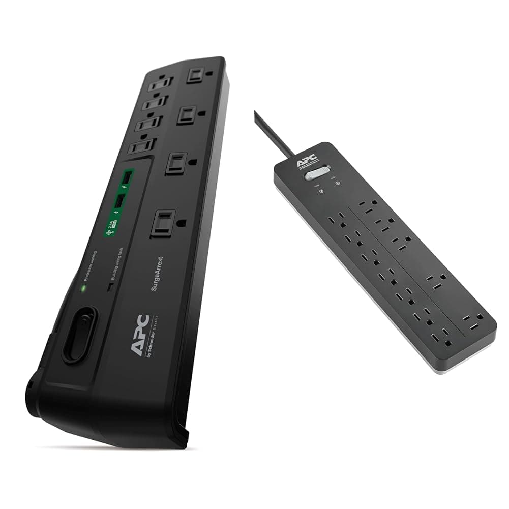 APC Surge Protector Bundle: 2630 Joule 8 Outlet & 2160 Joule 12 Outlet Power Strips