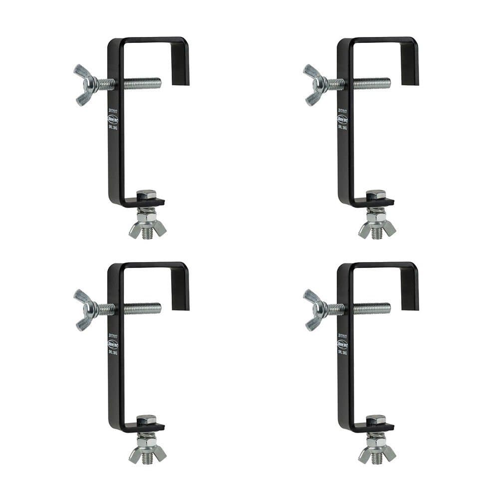 4 x Black 50mm Hook G Clamp Lighting Support Truss Theatre Disco DJ Rigging