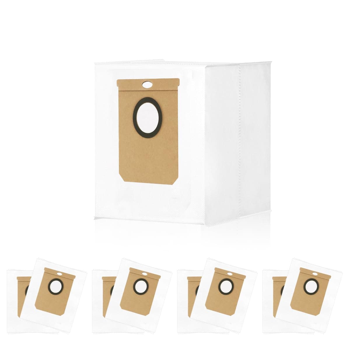 8 Pack White Dust Bags for Eufy Clean L60 SES / L60 Hybrid SES / L50 SES Robot, 2.5L Large Capacity Vacuum Cleaner Bags for Eufy, Clean Station Replacement Parts