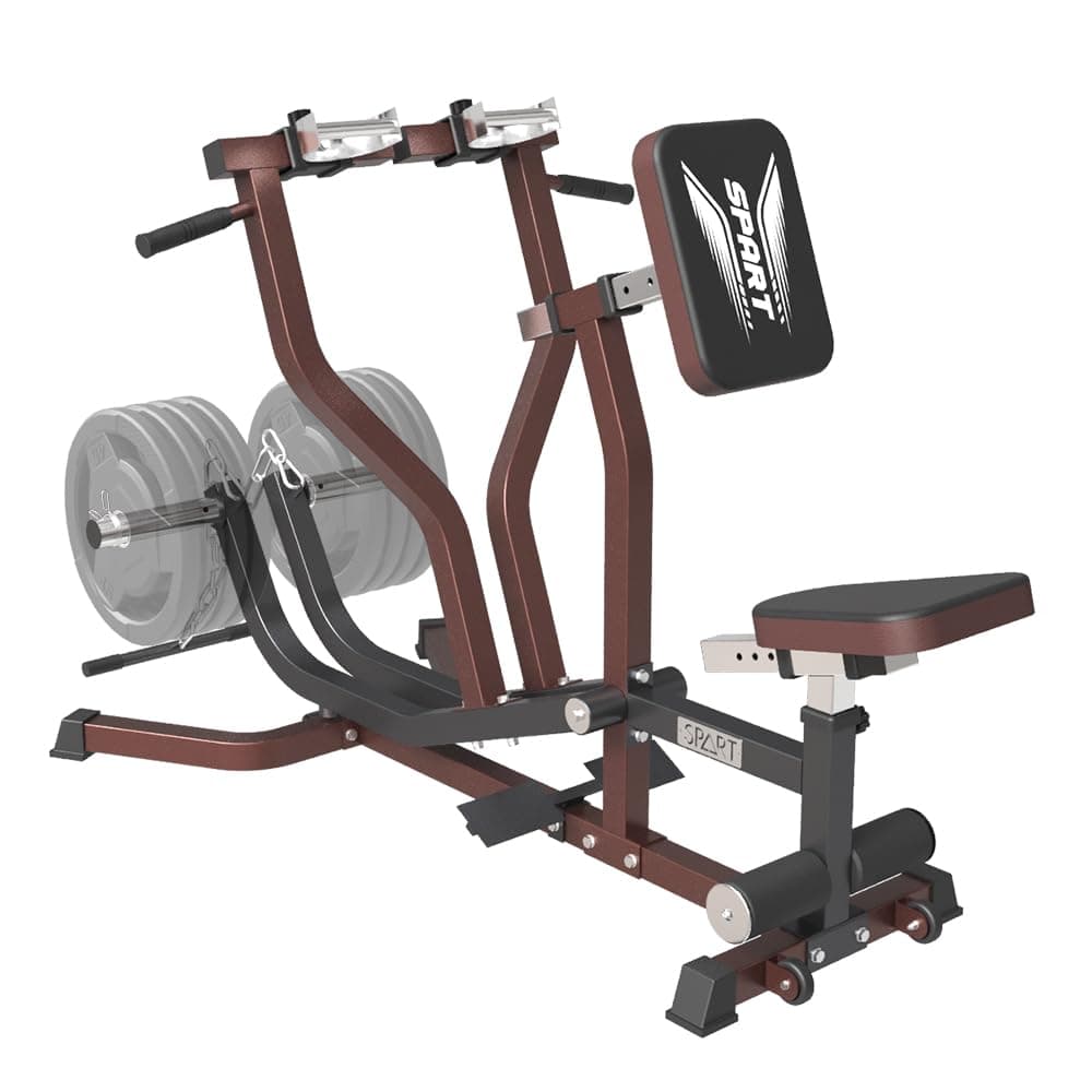 SPART Seated Row Machine, Plate Loaded Lat and Back Workout Equipment, Back Gym Machine with Independent Arms & 360° Rotary Grip Handles, Upper Body Special Machine with Bicep Curl Bar, 440LB Capacity