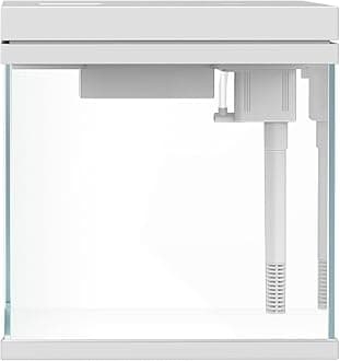 7.5L Small Aquarium Fish Tank, Compact Eco Aquarium, Glass Aquarium, Desktop Fish Tank, Tropical Fish Tank with lighting, filtration, waving and aeration-2 Gallons