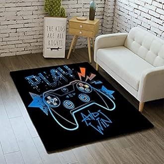 Morbuy 3D Game Print Rugs Modern Carpets Living Room Rug, Extra Large Size Soft Short Medium Pile Rugs Anti Slip Washable Floor Mats for Bedroom Kids Room Decor (blue,60x90cm)