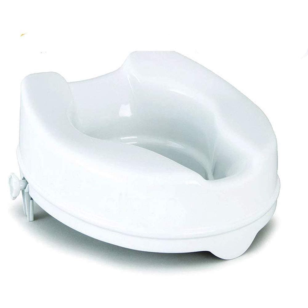 Commode height Raiser/Toilet Seat Elevator riser without Lid plastic, portable, lightweight extender commode seat (White, 6 Inch)