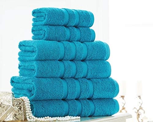 SELECT-EDDesign Luxury Egyptian Cotton 4 Or 2 Pack of Soft 600Gsm ZERO TWIST Towel Absorbent Towels Set (Turquoise Hand Towels Pack Of 4)