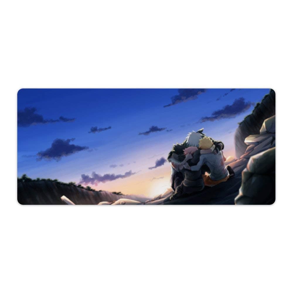 Naruto Mouse pad,Naruto Sasuke Sakura Kakashi,Large Gaming Mouse Mat,Desk Mat,Waterproof Anti-Dirty Non Slip Stitched Edges Mousepad,Perfect for Laptop,50x120cm 19.6x47.2 inch