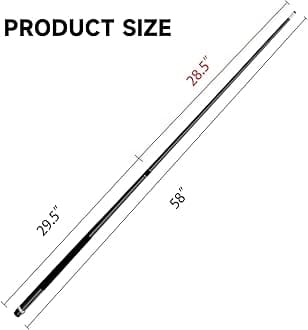GSE Games & Sports Expert 58" 2-Piece Fiberglass Graphite Composite Billiard Pool Cue Stick(4 Colors, 18-21oz)