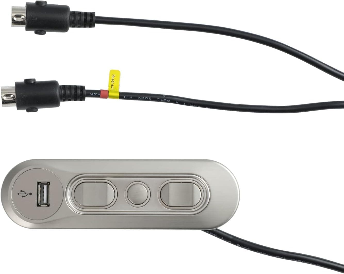 Hand Control Handset with 5 Button 5 pin 2 Connection for Dual Moto Lift Chairs Power Recliner Replacement Parts - KDH127H-001, Silver