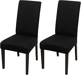 Dining Chair Covers Dining Room Chair Slipcovers, 2 Pack High Stretch Removable Washable Parsons Chair Slipcover for Home Party Hotel Wedding Ceremony (Black)