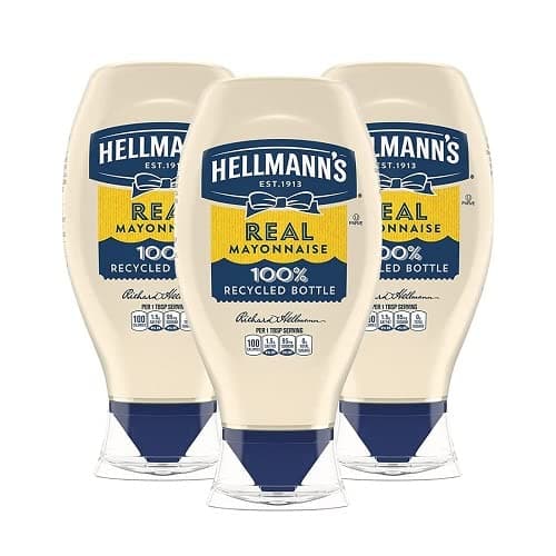 Hellmann's Real Mayonnaise Squeeze Bottle 3 Count For A Rich Creamy Condiment Gluten Free, Made With 100% Cage-Free Eggs 20oz