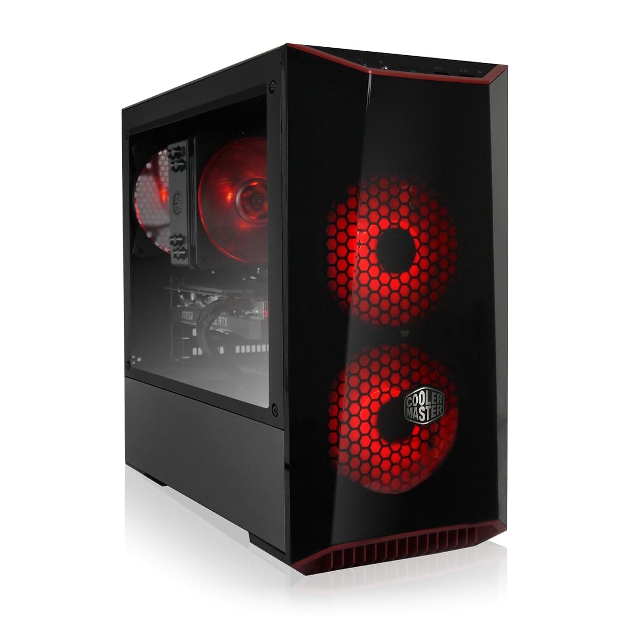 AVGPC Hellfire Series Gaming PC - AMD Ryzen 5 5600G 6-Core 3.90 GHz, RTX 3050 8GB DDR6, 16GB 3200MHz DDR4, 1TB NVME M.2 SSD, Hyper 212 Cooler, ARGB Fans, MasterBox 3.1 Lite TG Case, Windows 10