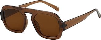 Trendy Square Aviator Sunglasses for Women Flat Top Designer Stylish Frame Sun Glasses Vintage Shades