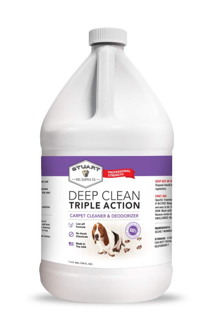 Professional Strength Deep Clean (Gal.) 3X Carpet Cleaner Solution & Deodorizer, Concentrated Encapsulating Carpet Shampoo, Pet Odor & Dirty Carpet Cleaning Solution 128 fl oz.