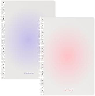 Oucaru Spiral Notebook College Ruled 2 Pack A5 (5.9" x 8.3") Journaling Notebooks 140 Pages 100 GSM Gradient Small Lined Notebook Waterproof PP Cover for Work School Business Travel Note Books