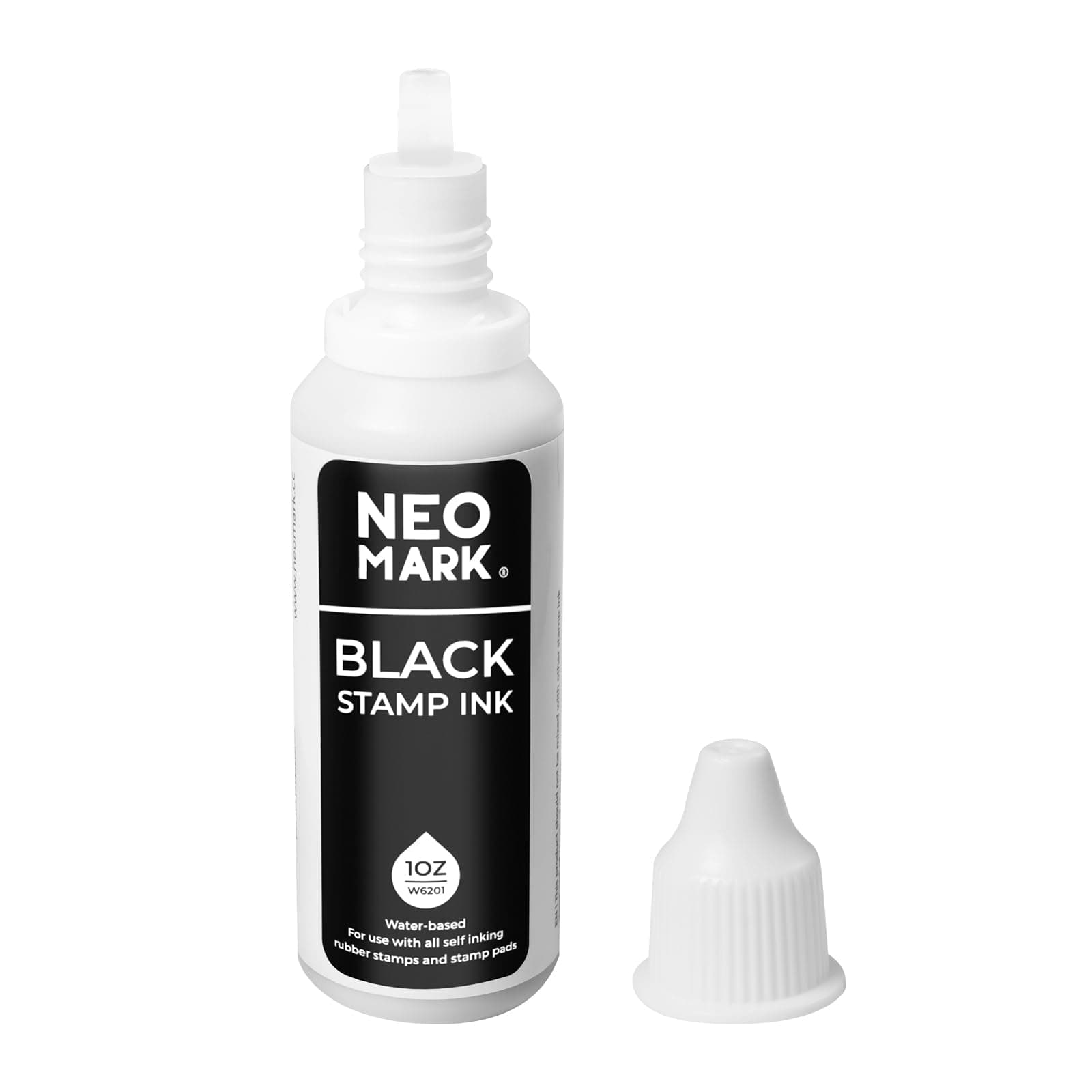 - NEO MARK Premium Stamp Ink, Quick-Drying and AP-Certified Non-Toxic Refill Ink for Self-Inking Stamps, Date Stamps and Stamp Pads(Black, 1oz)