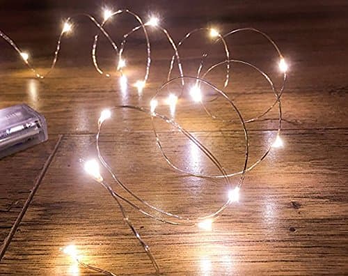20 LED 2m Micro Silver Wire Indoor Battery Operated Firefly Fairy String Lights Perfect For Christmas, Crafts, Xmas Tree Or Wedding Decoration