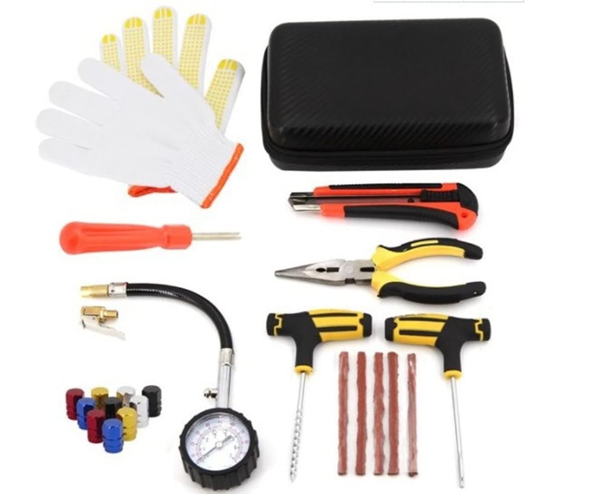 Generic Universal Tire Repair Kit | 15 Piece Value Pack | Fix Punctures and Plug Flats | Ideal for Cars, Trucks, Motorcycle, ATV, Jeeps, Off Road Vehicles, RV, Tractors